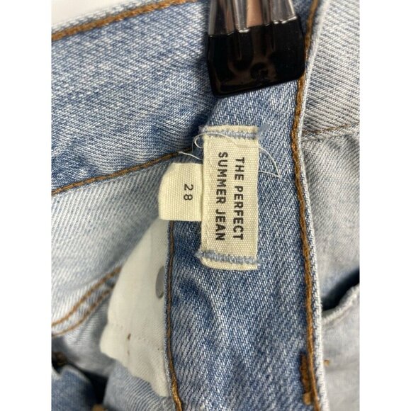 Madewell Light Blue Wash The Perfect Summer Straight Leg Denim Jean Size 28 - Picture 10 of 11